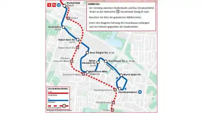 Auf der Linie 4 der BSAG wird gebaut. Deshalb werden zwischen dem 2. und 13. Juni Ersatzbusse eingesetzt.
