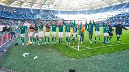 Jubel nach dem Nordderbysieg des SV Werder Bremen gegen den Hamburger SV 2022.