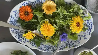 Blüten zum Abendbrot - eine Delikatesse.