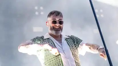 Gut gelaunt: Sido bei seinem Konzert auf der Bürgerweide.