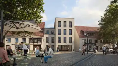 Die Visualisierung zeigt den geplanten Neubau an der Straße An der Lesumer Kirche 6.