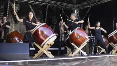 Die Gruppe Masa Daiko präsentierte japanische Trommelkunst aus Bremen auf dem Hammefest.