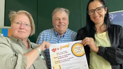 Freuen sich auf das dreitägige Schulfest (von links): Heike Klug (Konrektorin der Haupt- und Realschule), Ralf Willert (Schulleiter der Haupt- und Realschule) und Silke Oetjen (Schulleiterin Gymnasium)