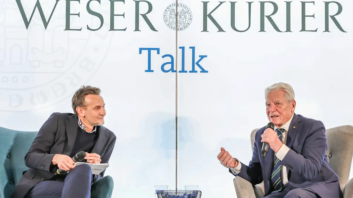 WK-Talk in Bremen mit Bundespräsident Gauck und WK-Chefredakteur Piel